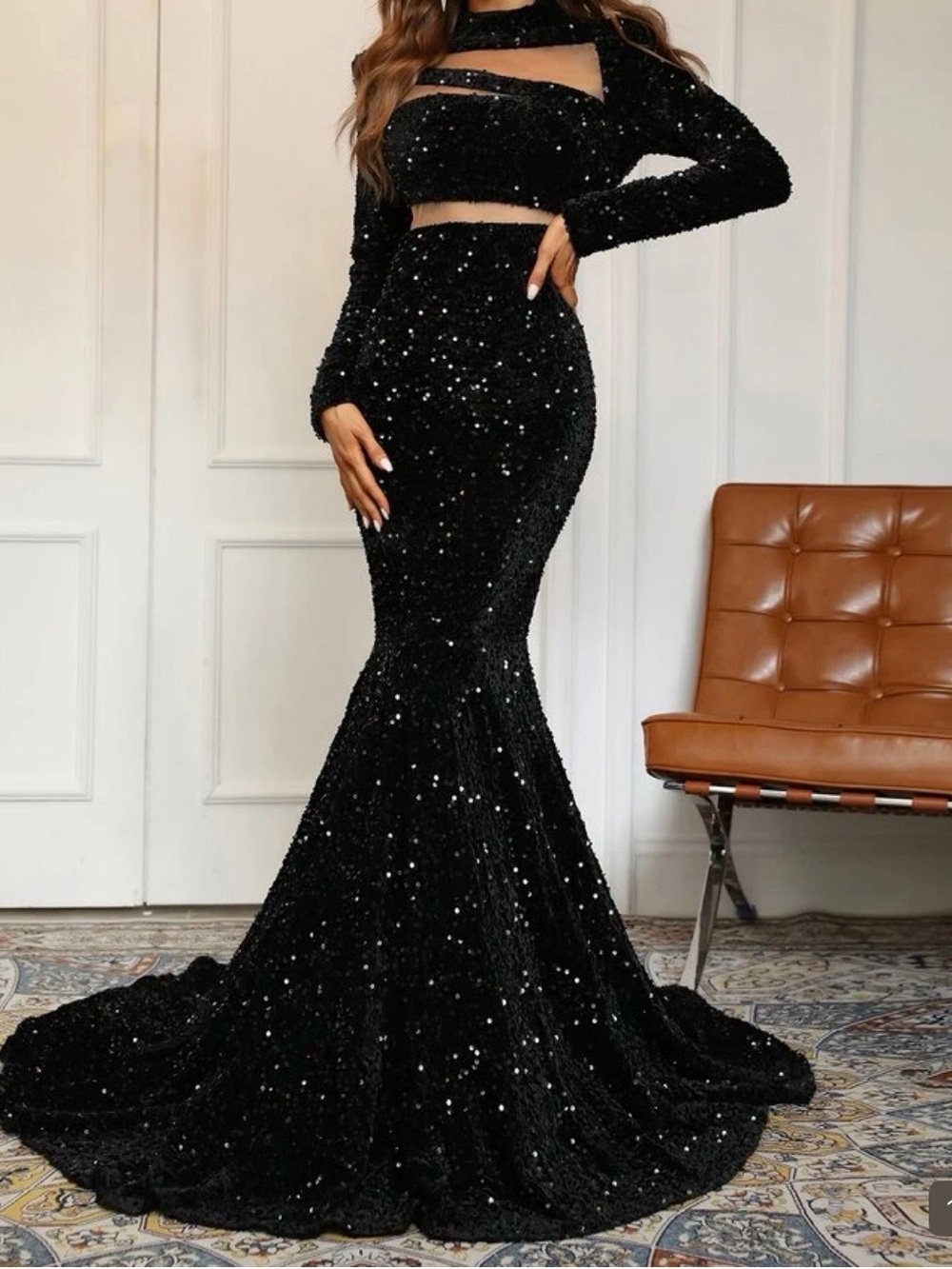 Black sequin dress